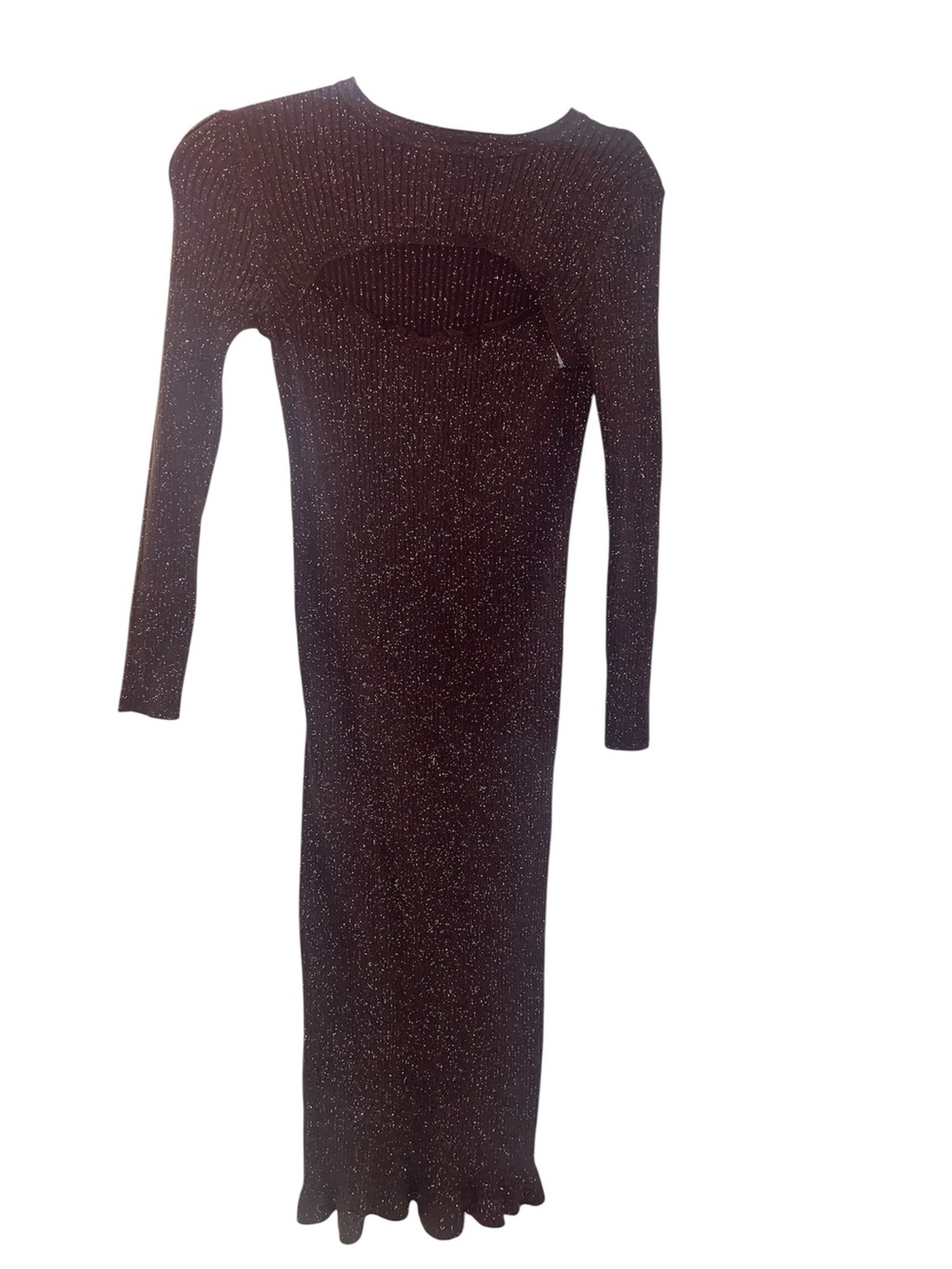 Lucy Paris size L Carolyn Glitter Dress in brown - Picture 5 of 7